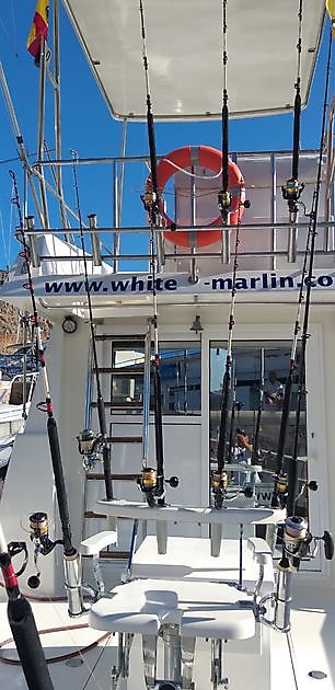 The sport fishing boat and fishing tackle - White Marlin Gran Canaria