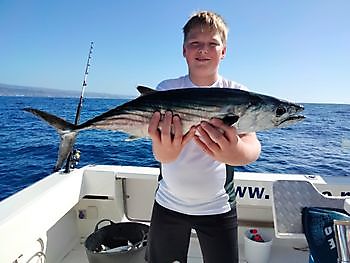 Jongen gaat vissen. White Marlin Gran Canaria