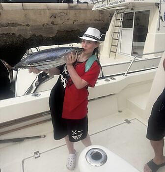 Många, många skipjack-tonfiskar!!! White Marlin Gran Canaria